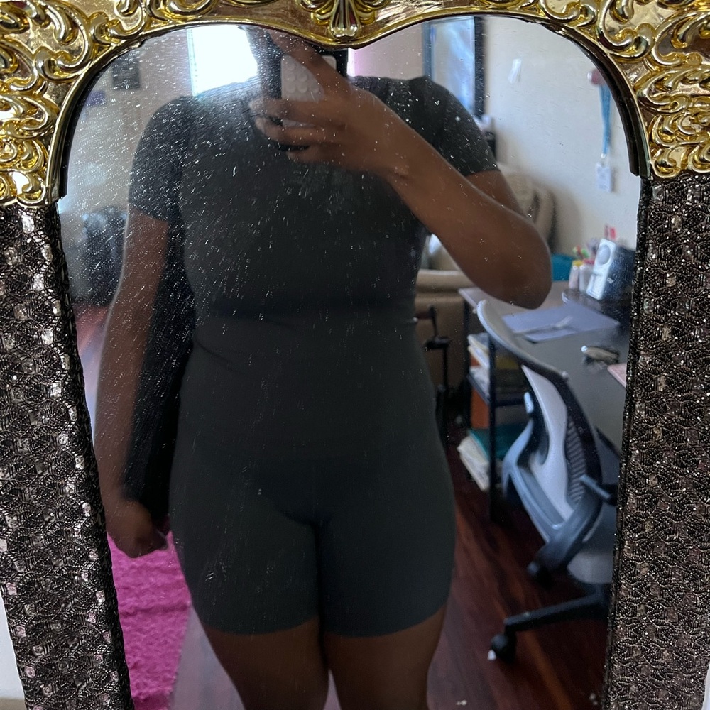 Dark Gray Short Sleeve shorts and top